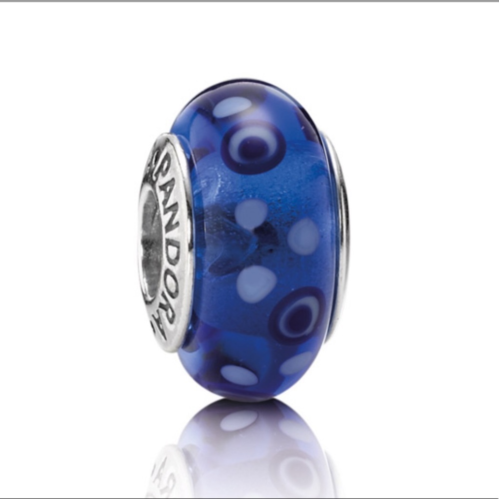 Pandora Murano Glass Blue Bubbles Charm